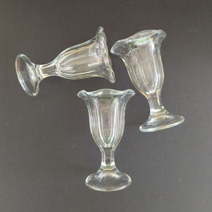 Anchor Hocking Fountainware Clear Footed Sundae Glasses Set of Three